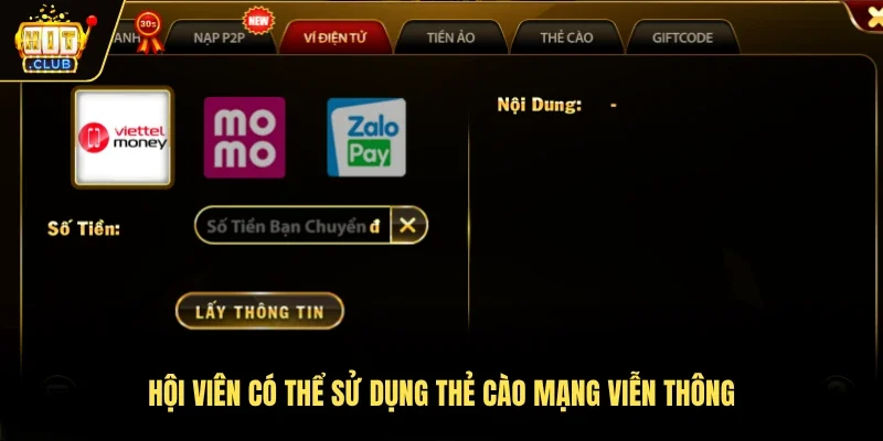 Hội viên có thể sử dụng thẻ cào mạng viễn thông